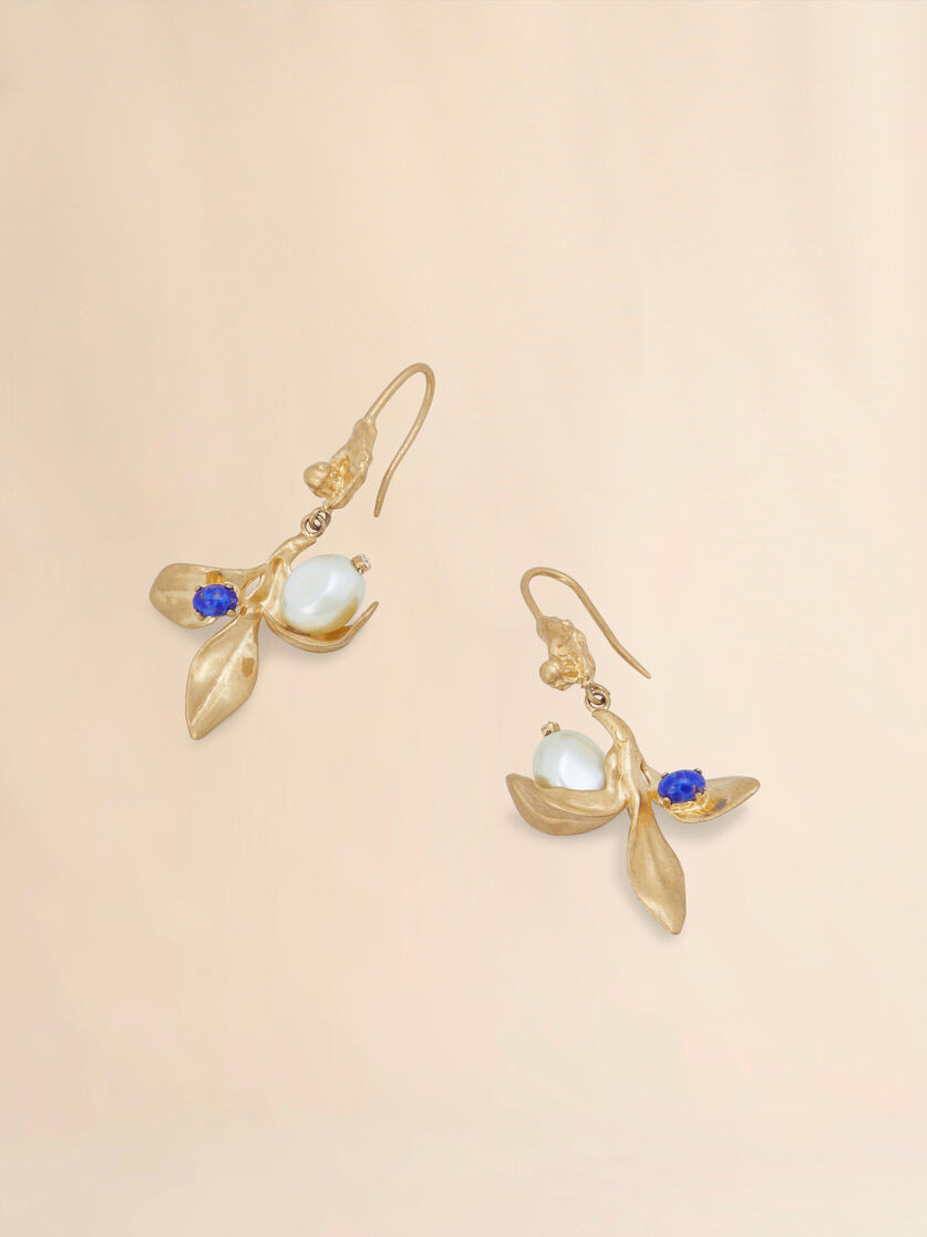 PEARLS AND STONES FLOWER DELIRIUM DROP EARRINGS - 4