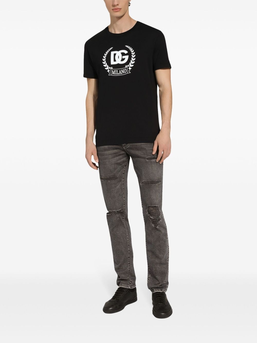 DG-print stretch-cotton T-shirt - 3