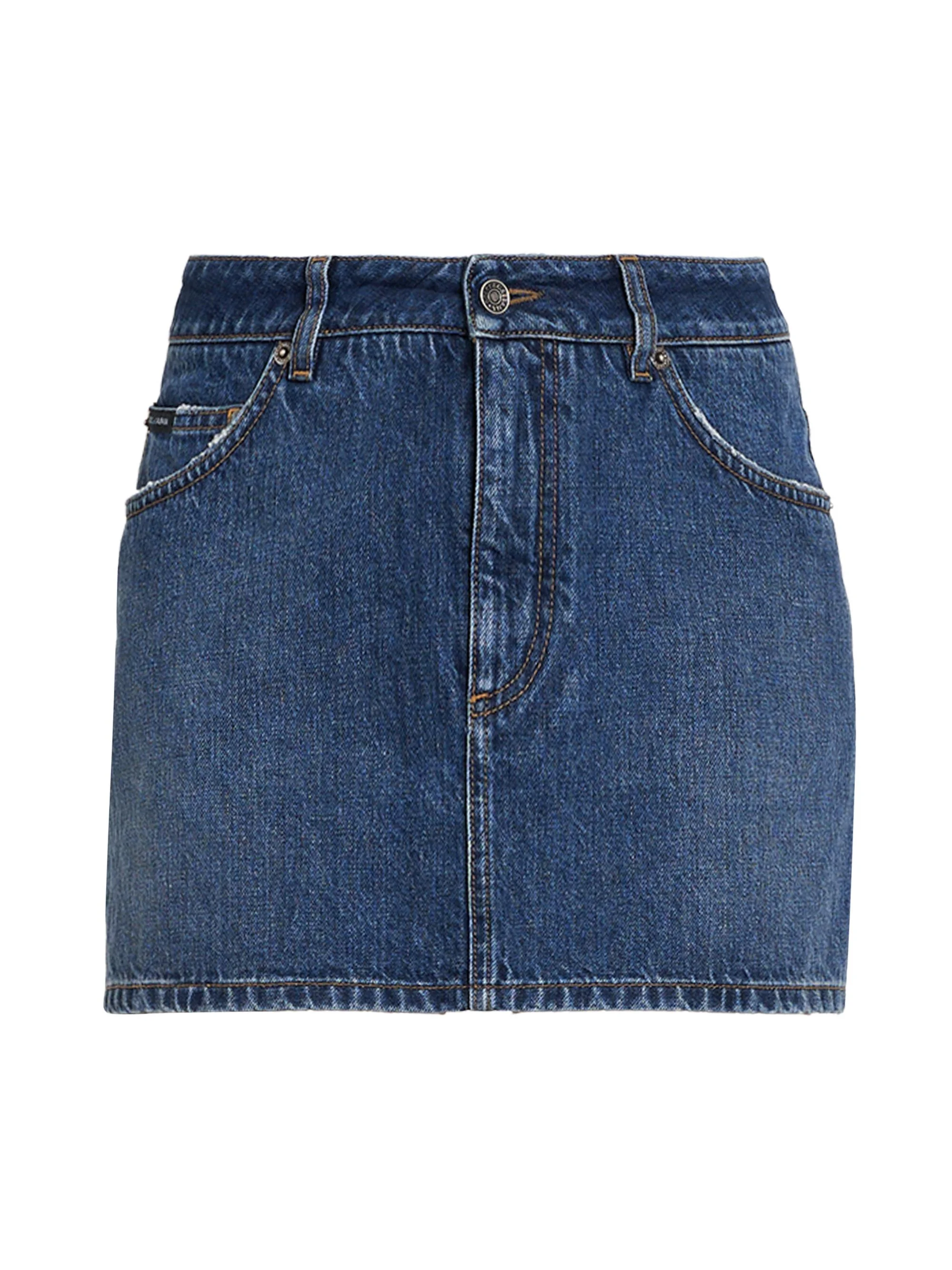 Women's Denim Miniskirt - Variante Abbinata - 1