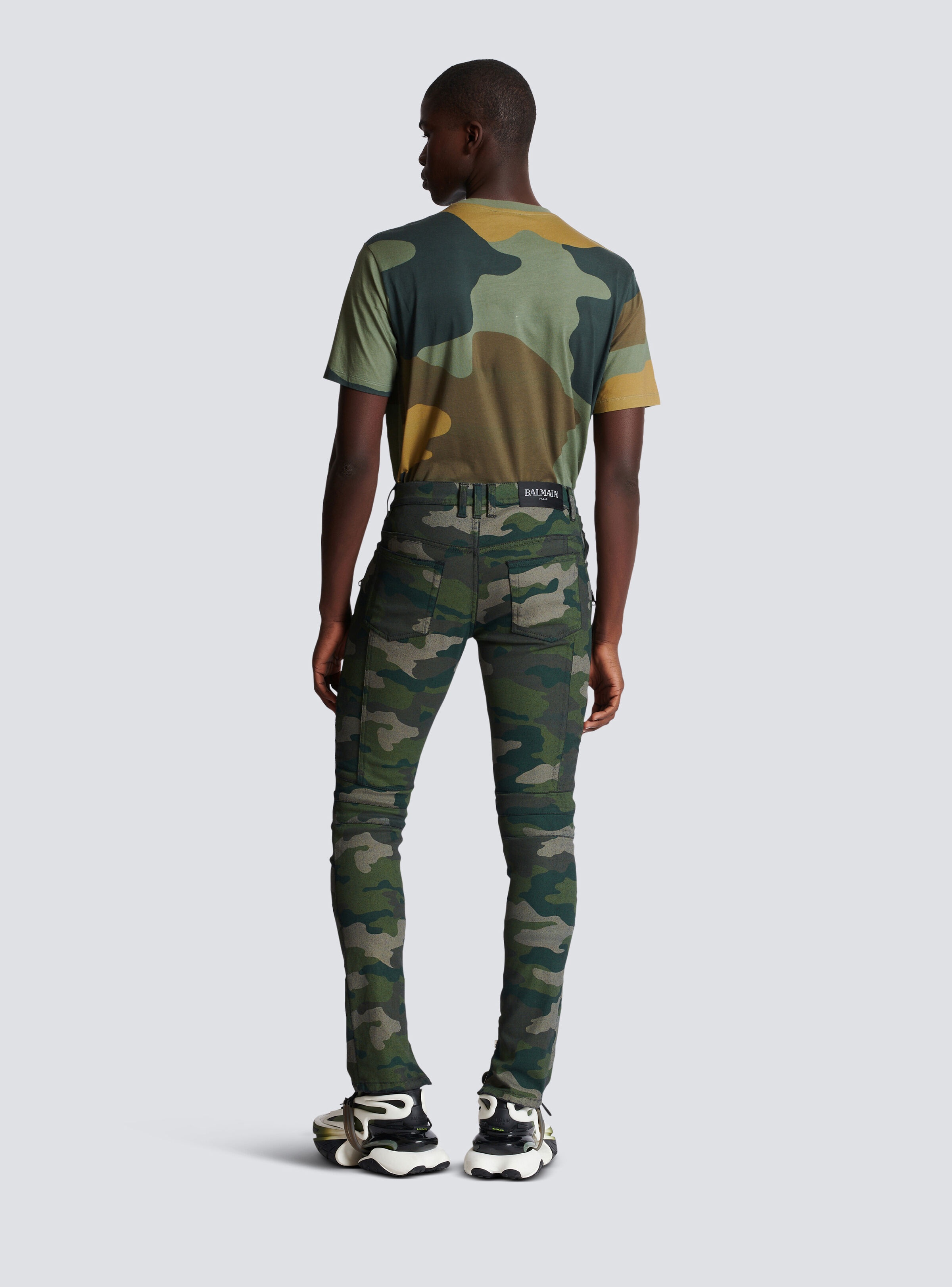 Slim-fit jeans in Camouflage denim with ribbed details - 4