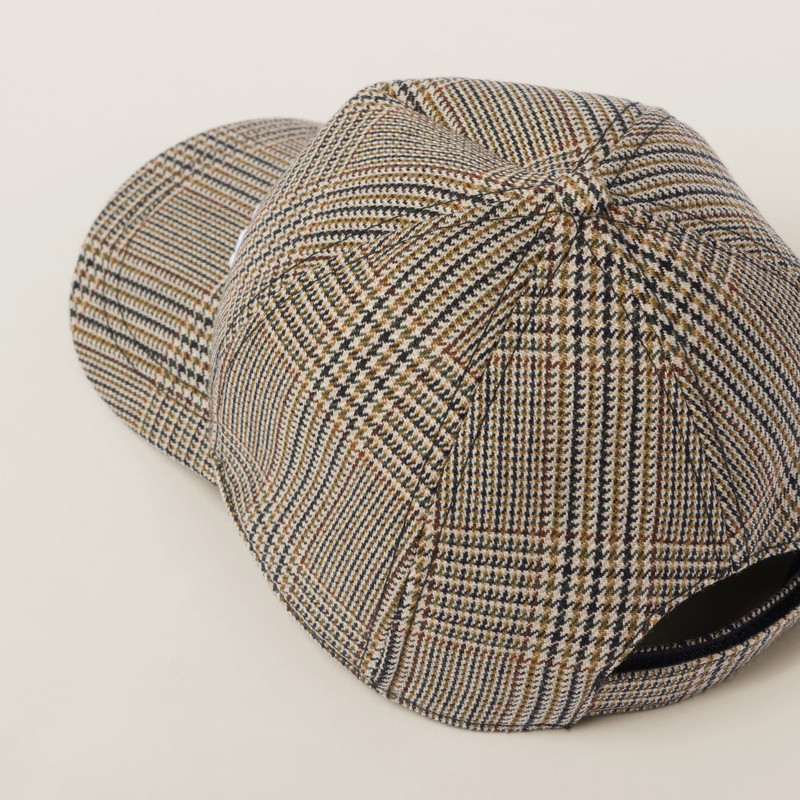 Prince of Wales checked wool baseball cap 3