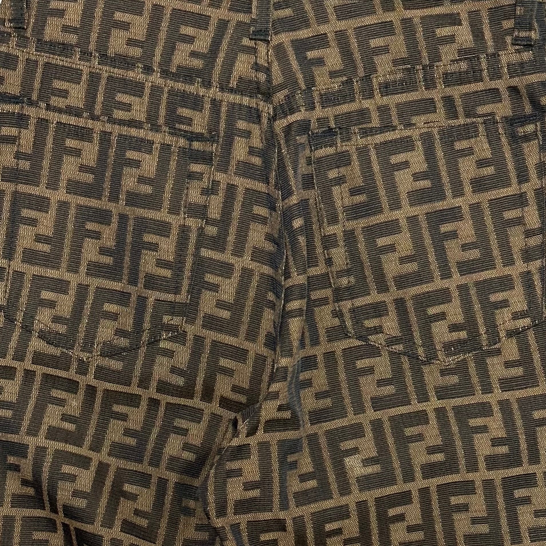 FENDI Vintage FF Zucca Monogram High Rise Straight Leg Pants - 5