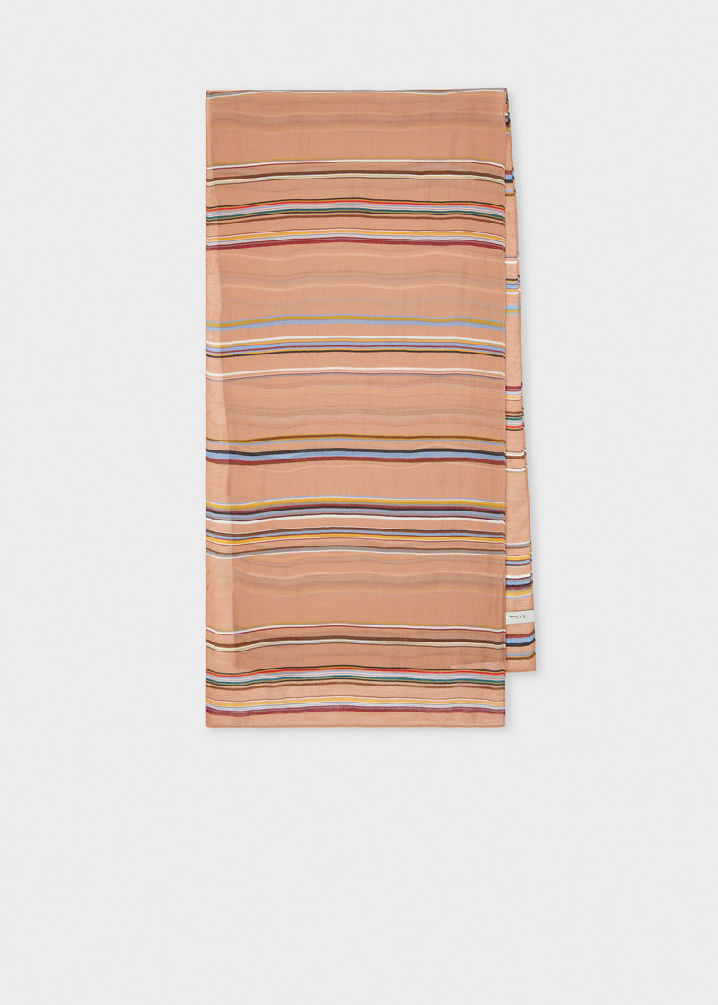 Women's 'Signature Stripe' Silk-Blend Scarf 1