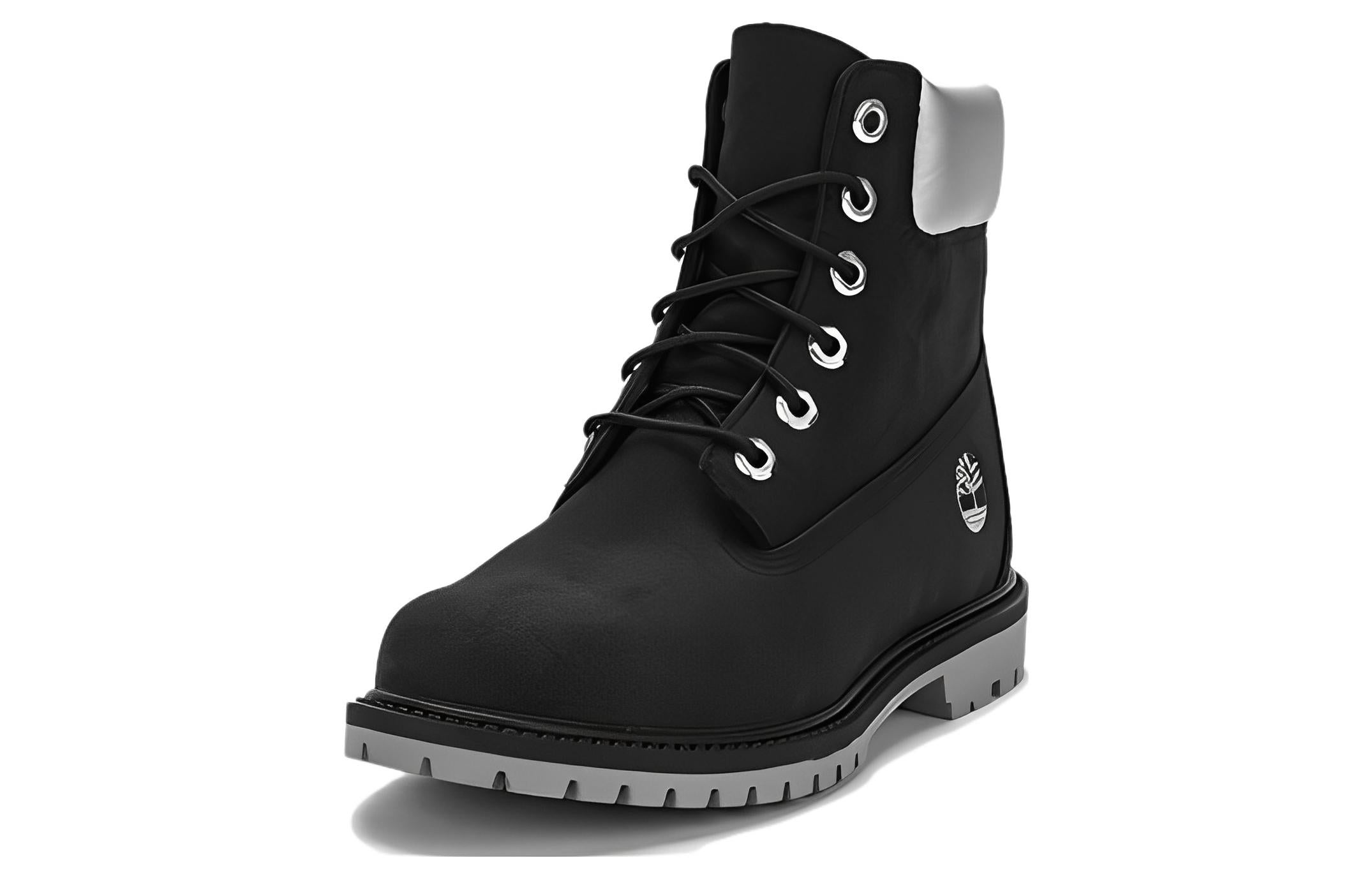 (WMNS) Timberland 6 Inch Heritage Cupsole Waterproof Boots 'Black Nubuck with Silver Collar' A5MAVW - 2