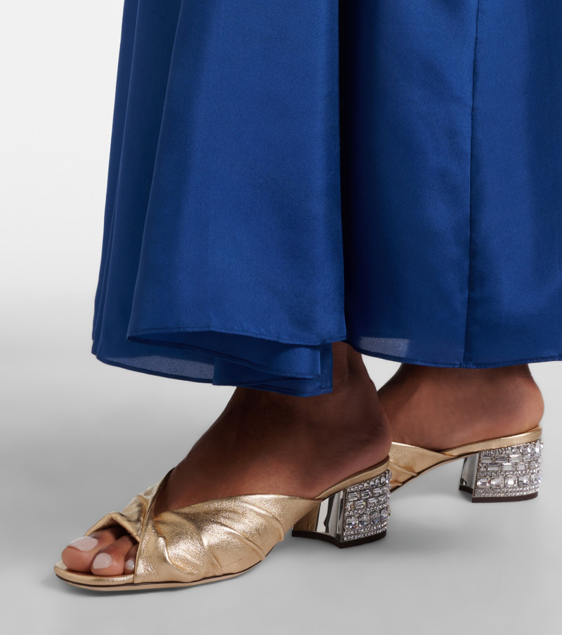 Mala embellished metallic leather mules 2