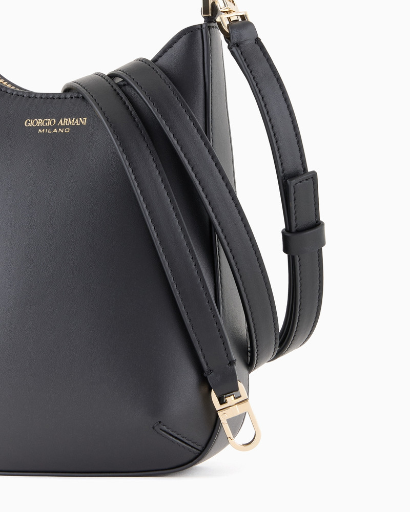 MINI LA PRIMA VERTICAL LEATHER HOBO BAG 5