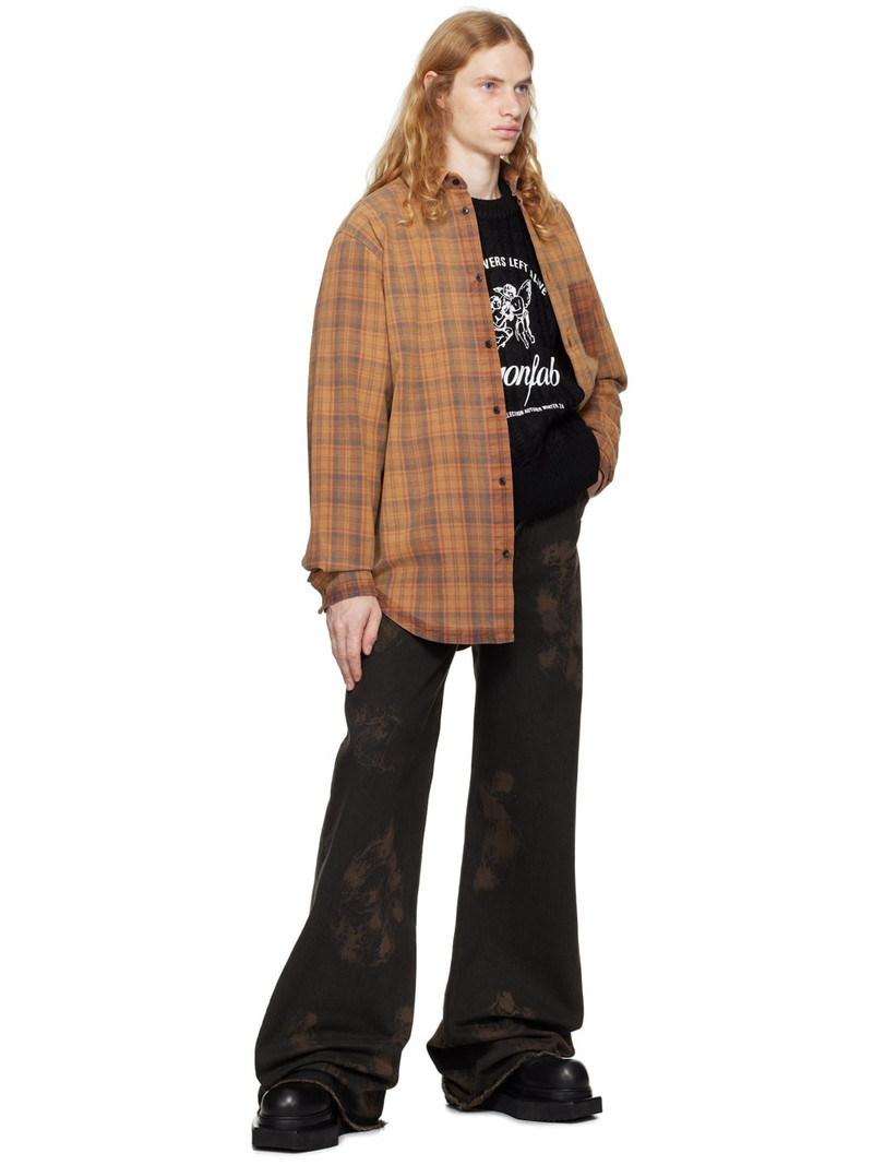 EGONLAB Orange Tartan Overshirt outlook