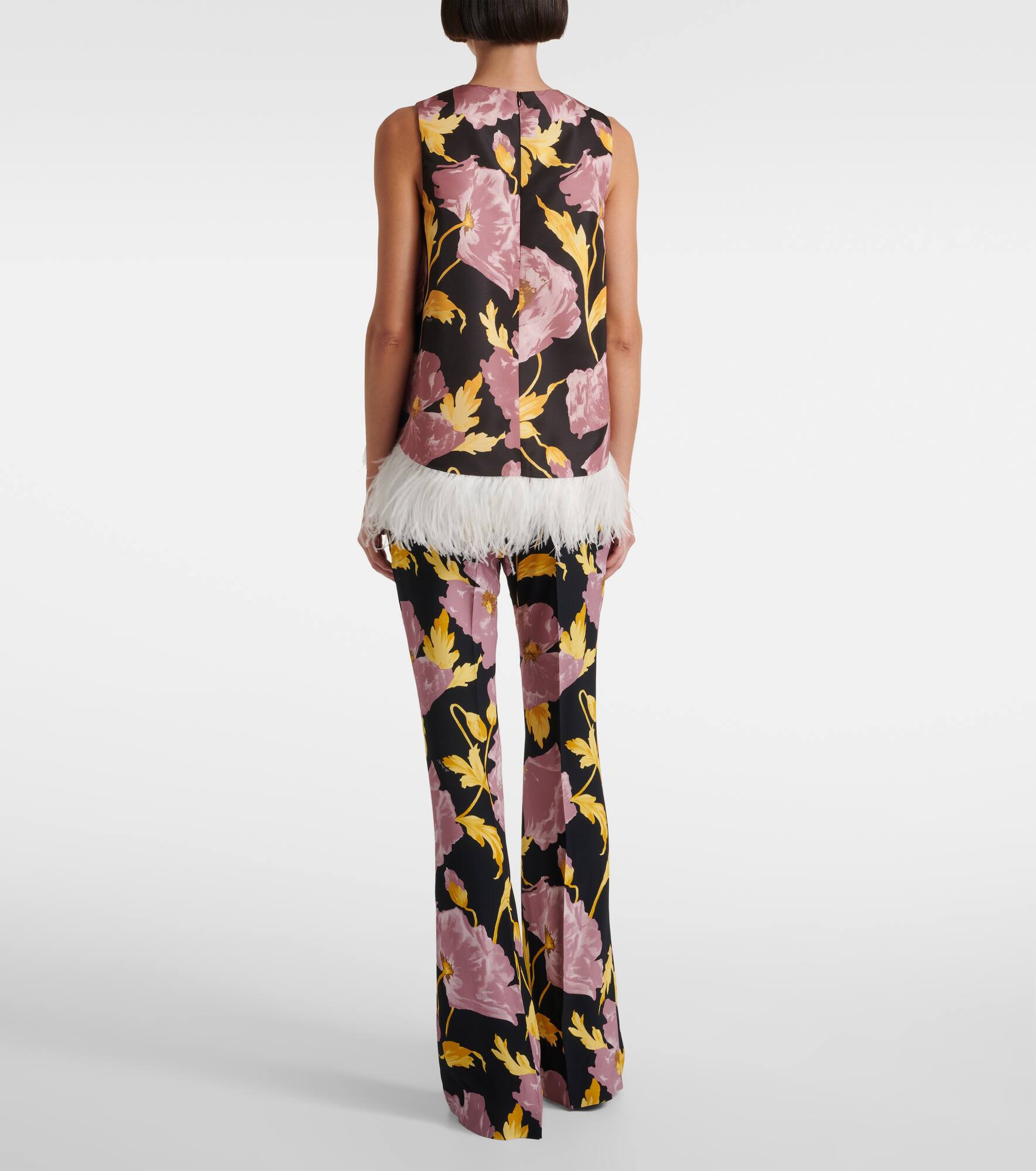 La Scala feather-trimmed asymmetrical top - 3