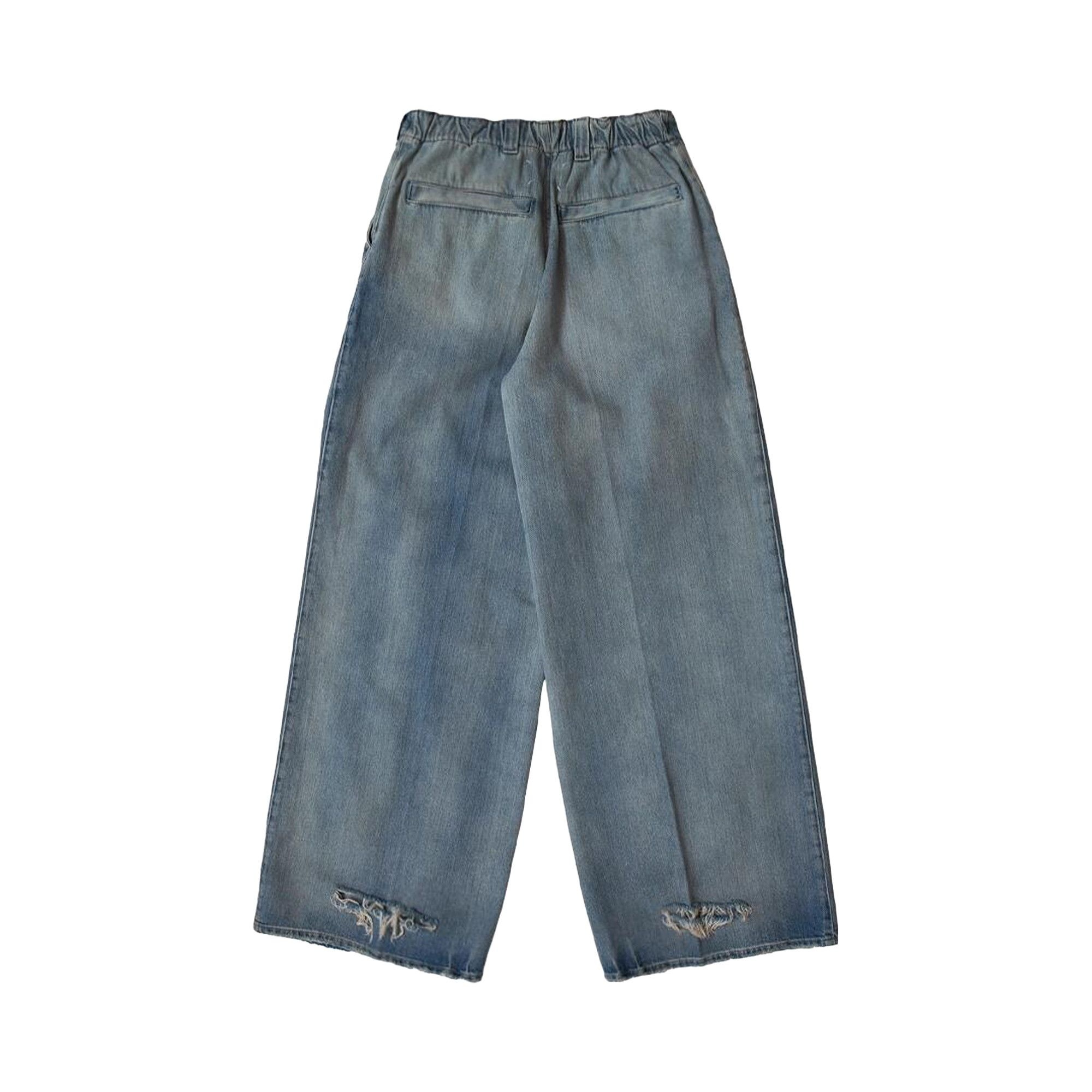 Maison Margiela Pleated Wide Leg Jeans 'Blue' - 2