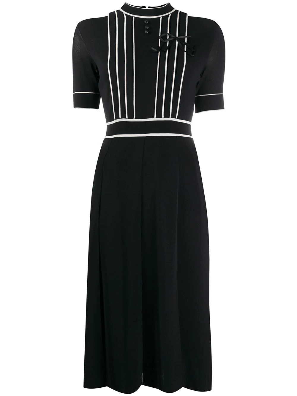 contrast piping dress - 1