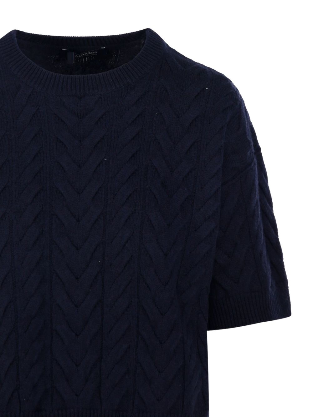 cable-knit short-sleeve jumper - 5