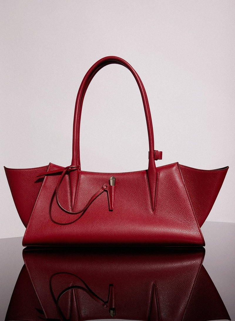red grained leather fang bag 1