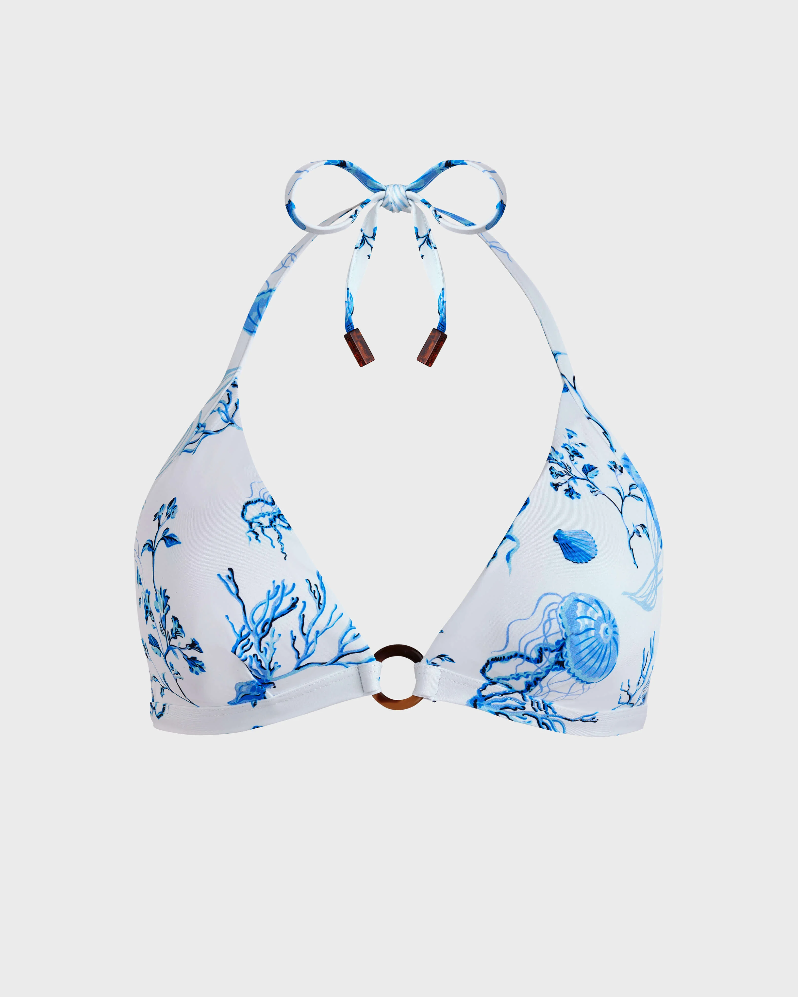 Women Halter Bikini Top Medusa and Shells - 1