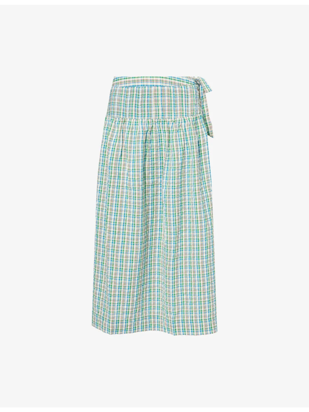 Josie Checked Cotton Midi Skirt - 1