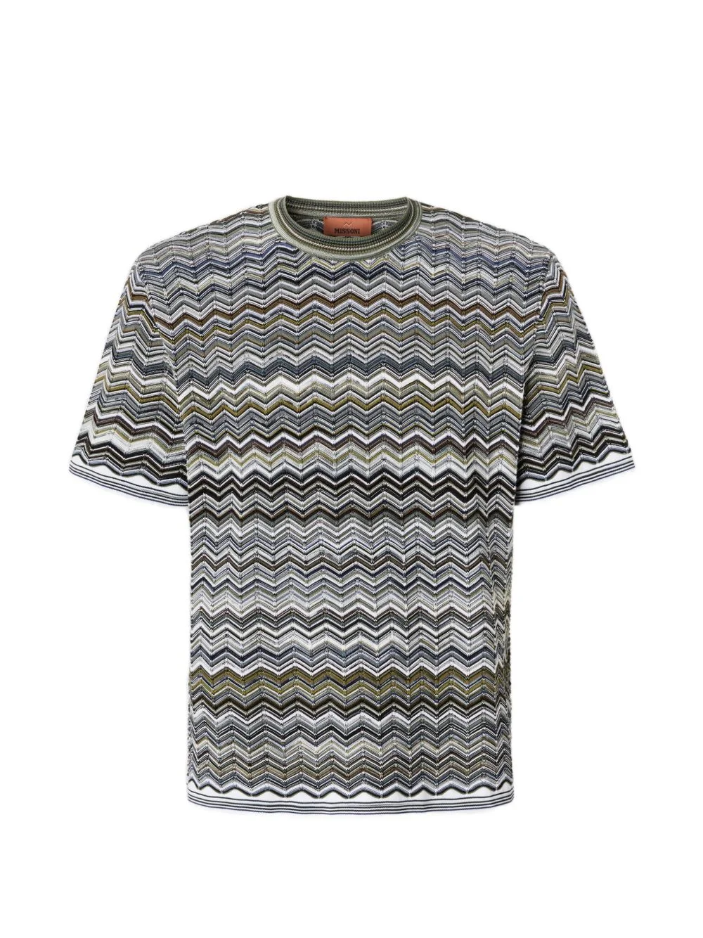 chevron-pattern knit T-shirt - 1