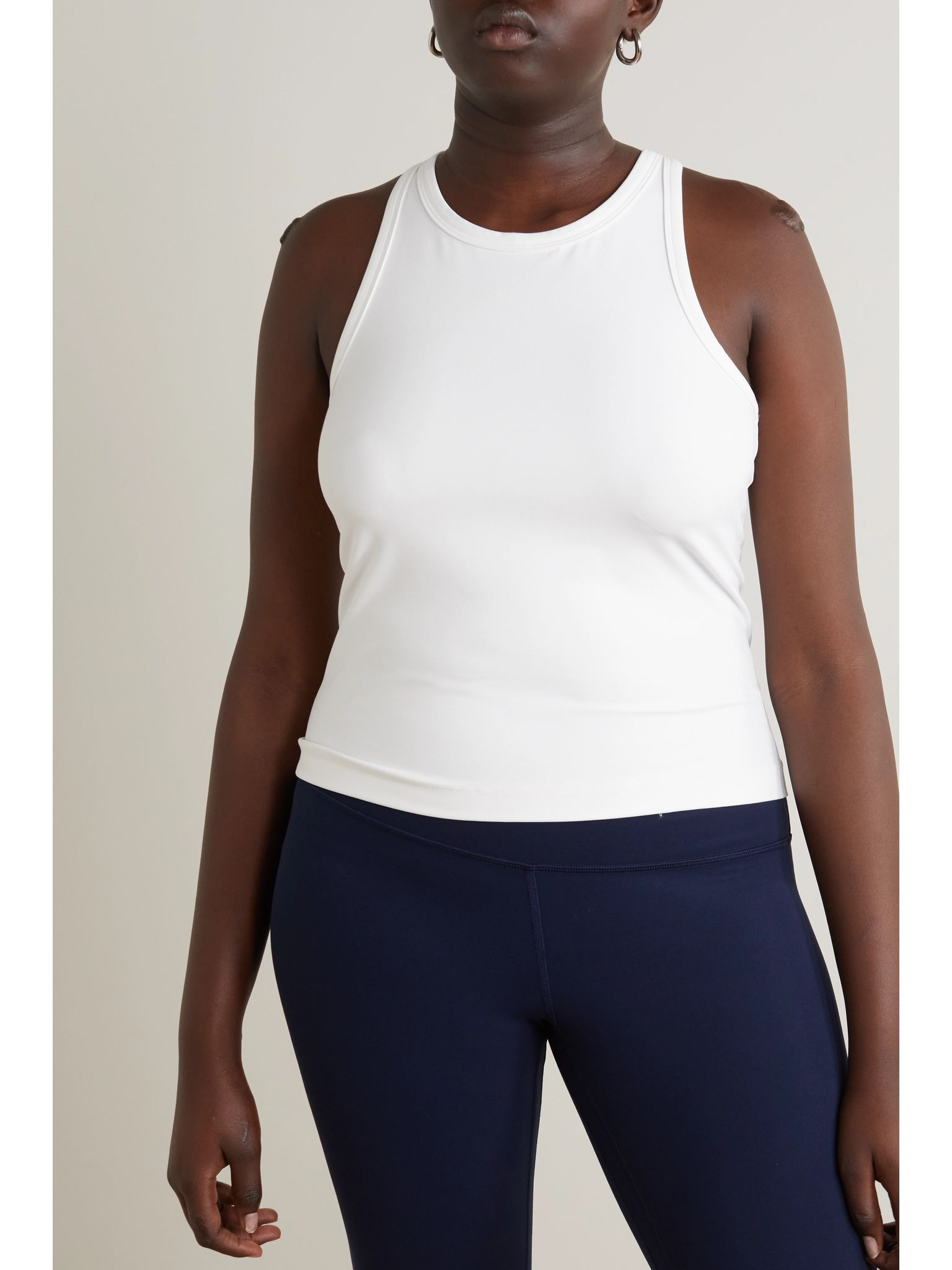 Align™ Waist-Length Racerback Nulu™ tank White - 3