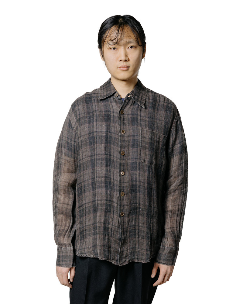 Our Legacy Above Shirt Penumbra Check Sheercoat Linen outlook