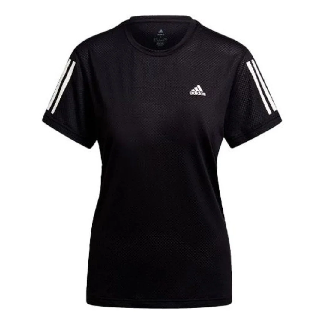 (WMNS) adidas Own the Run Cooler T-Shirt 'Black' H59273 - 1