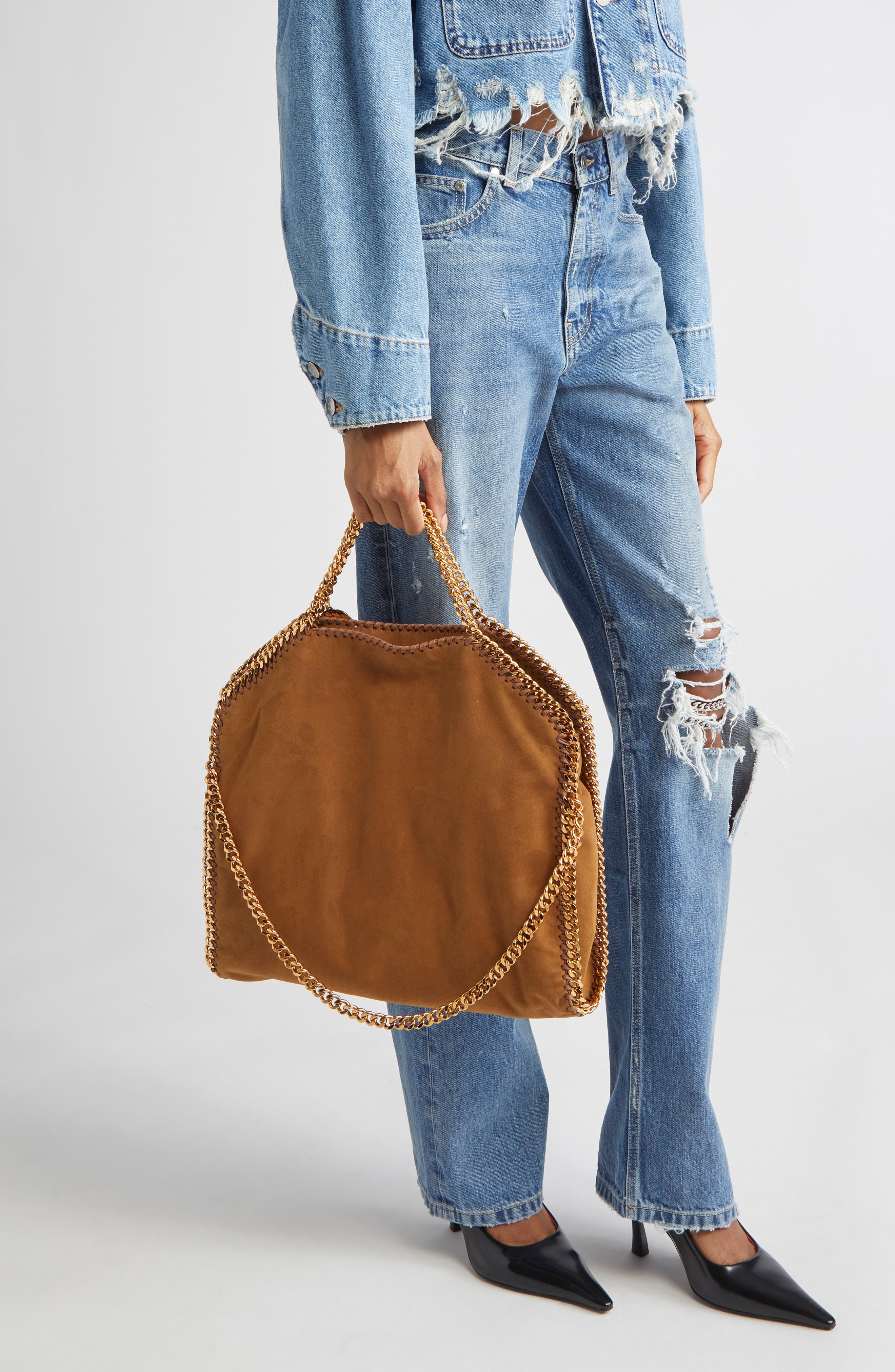 Stella McCartney Falabella Faux Suede Tote in Brandy at Nordstrom - 3