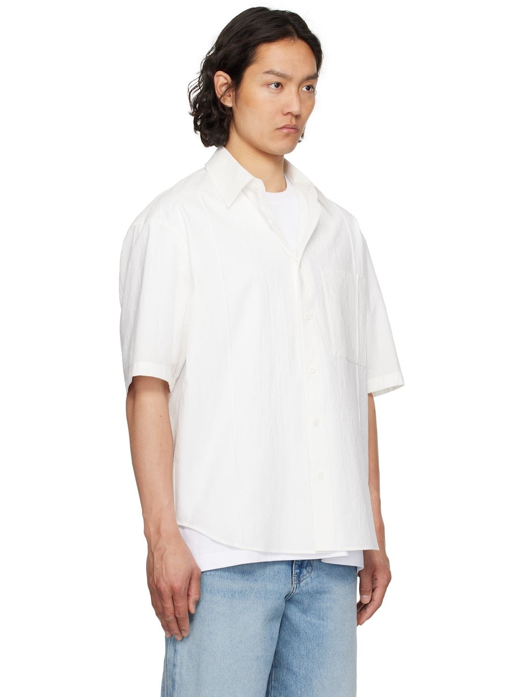 White Crinkled Shirt - 2