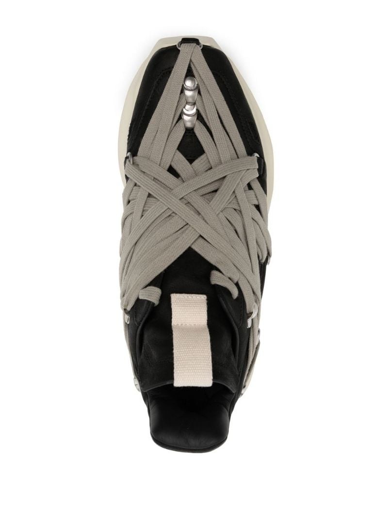 strap-detail leather sneakers - 4