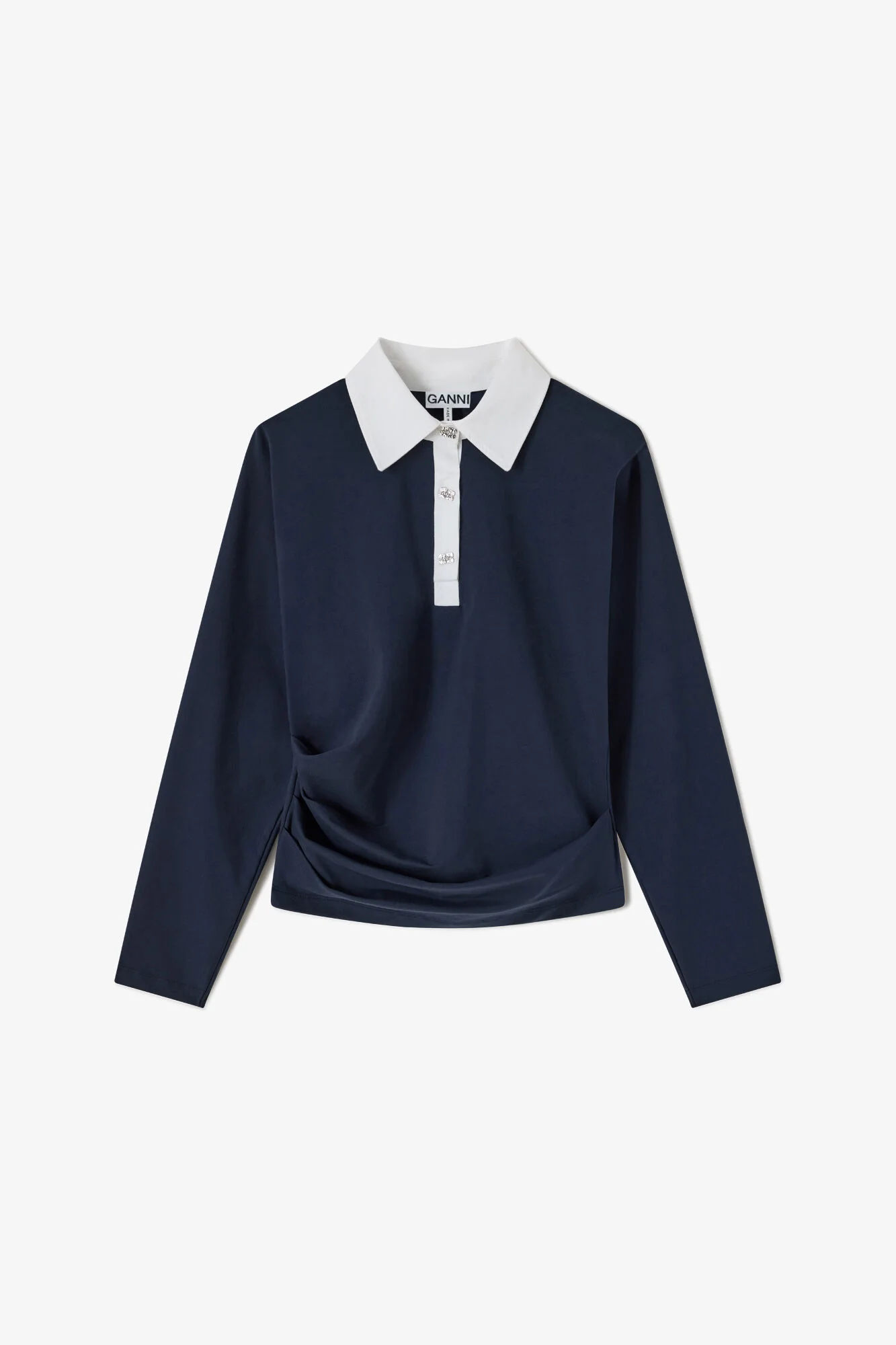 POLO SHIRT IN NAVY JERSEY - 1
