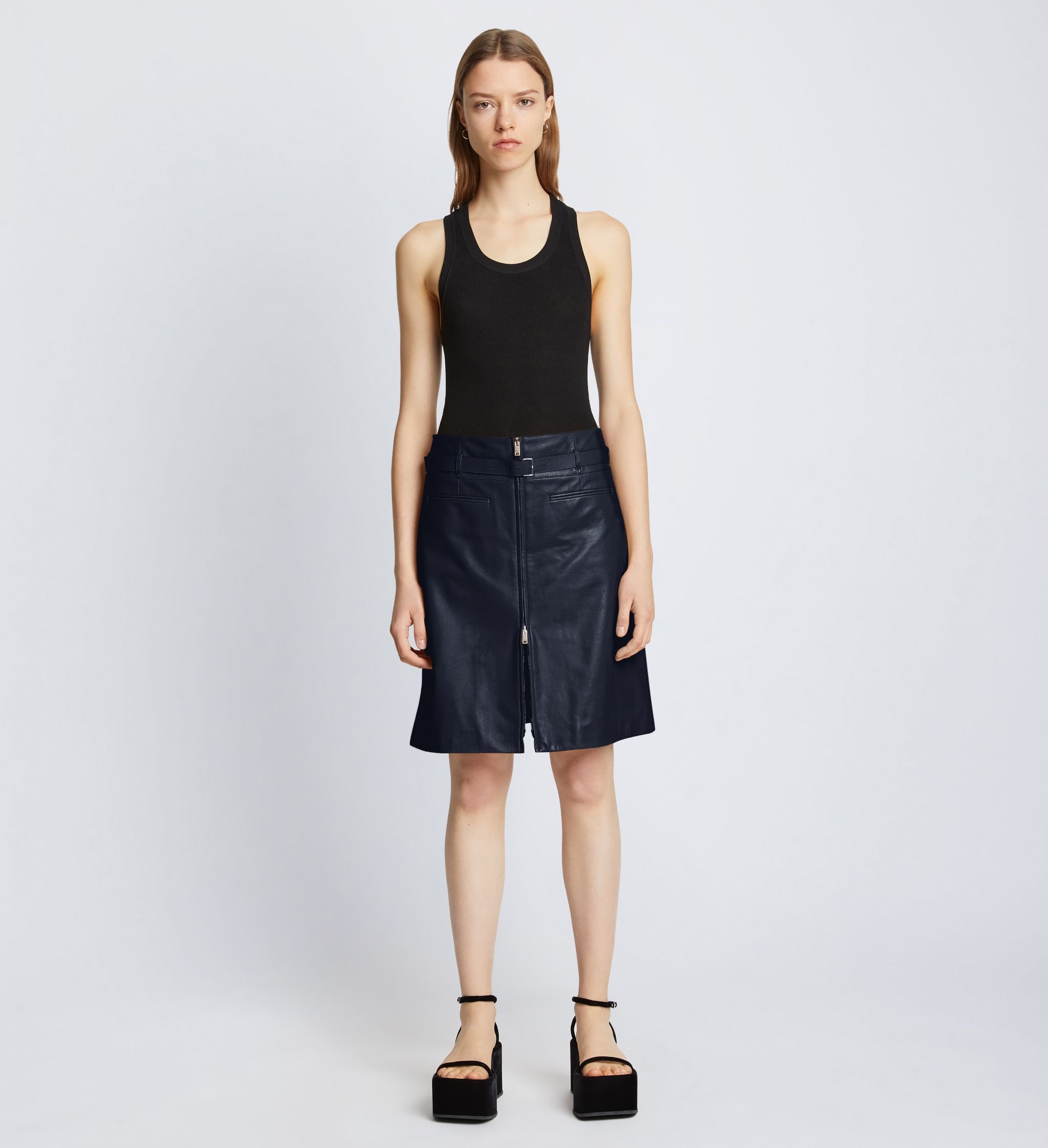 Glossy Leather Skirt - 2