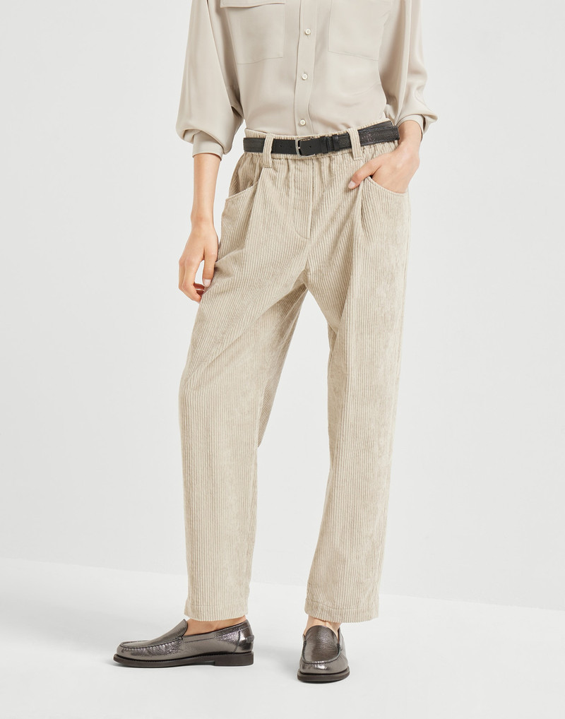 Comfort cotton corduroy baggy trousers 1