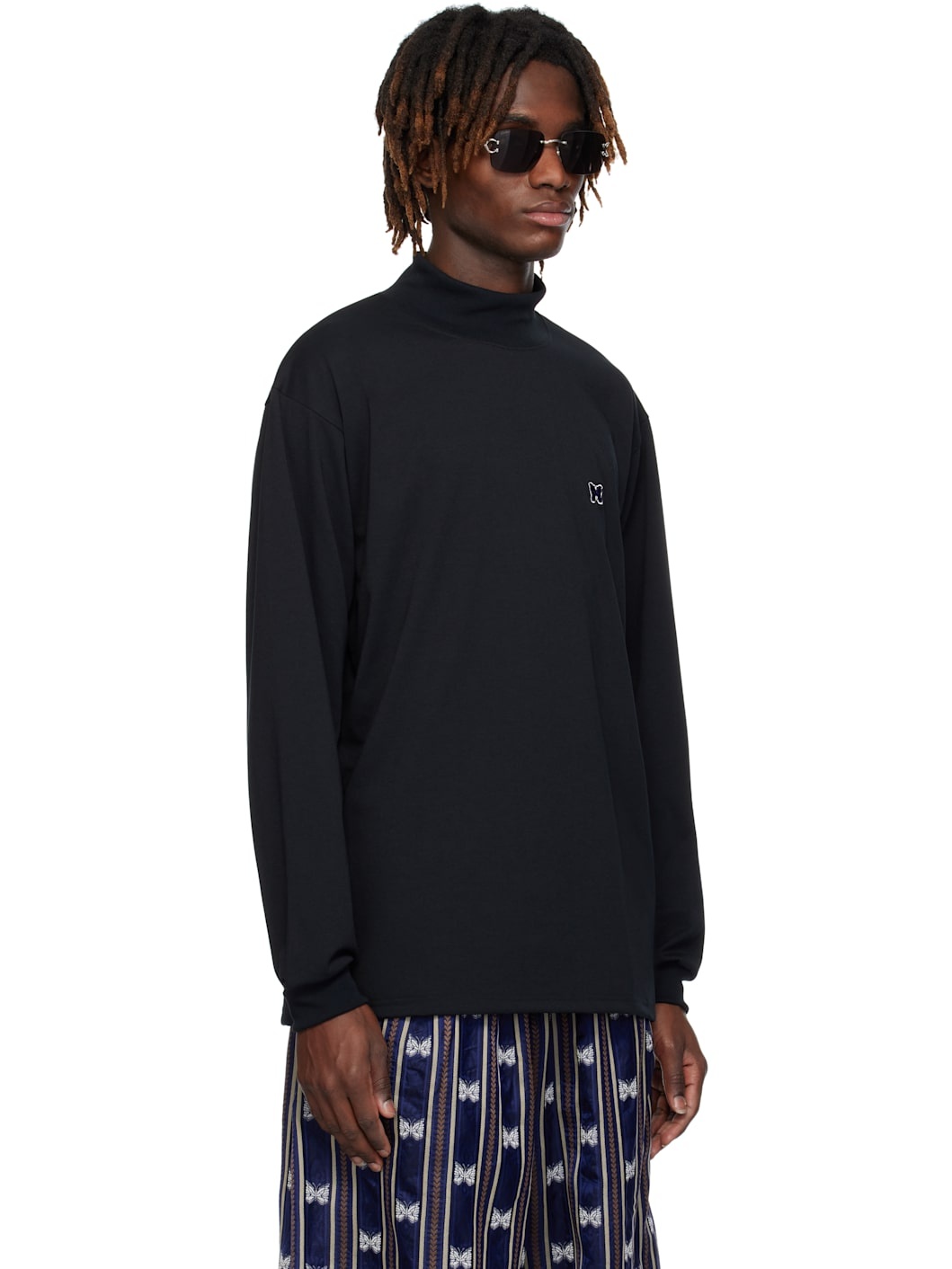 Black Mock Neck T-shirt - 2