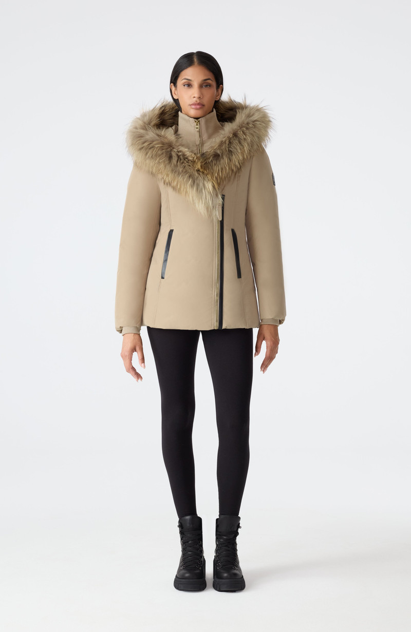 ADALI-F Down coat with natural fur Signature Mackage Collar 3