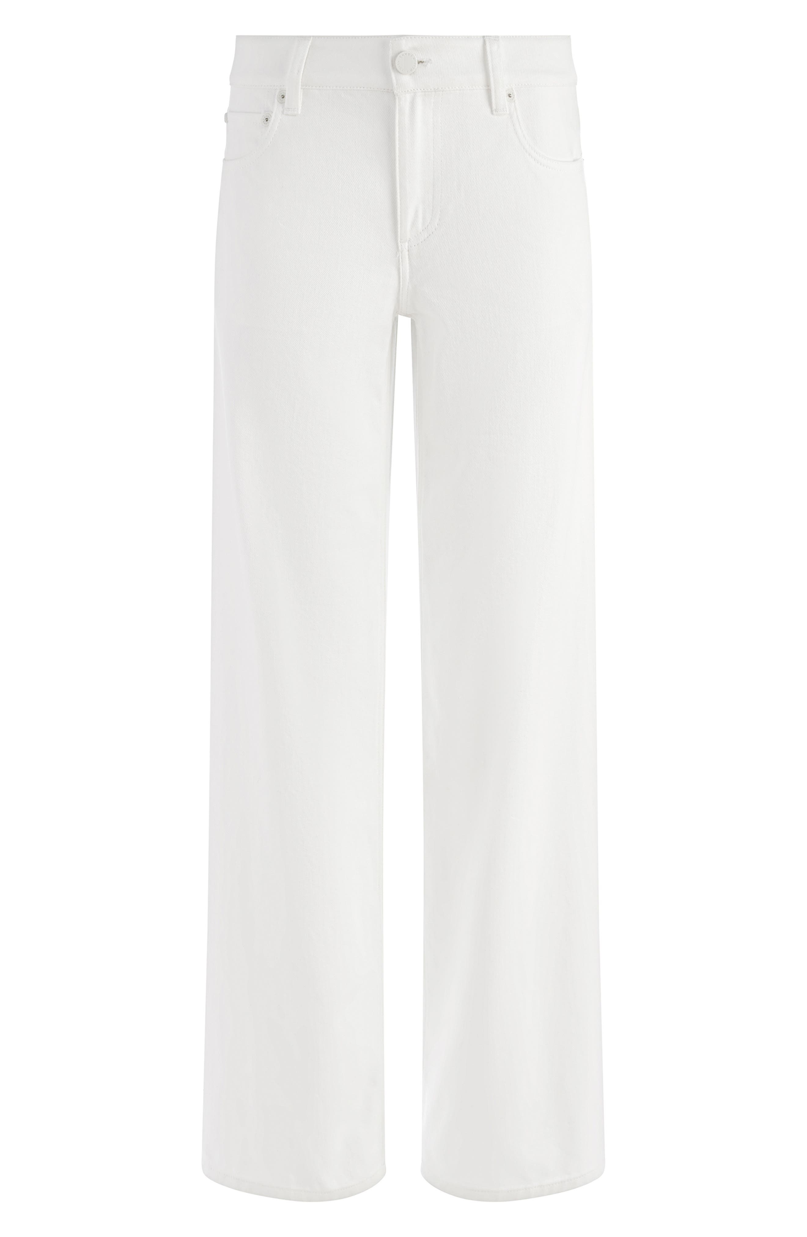 Alice + Olivia Trish Low Rise Baggy Jeans in Off White at Nordstrom - 5