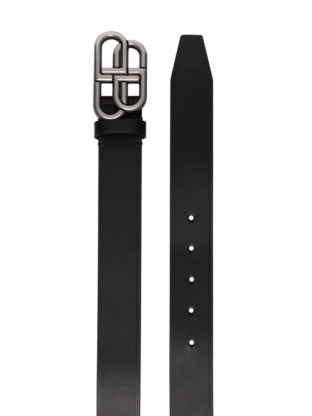 black BB large leather belt - 3