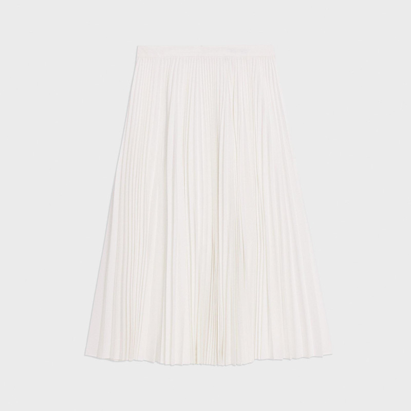 Pleated Midi Skirt in Sleek Poplin - 1
