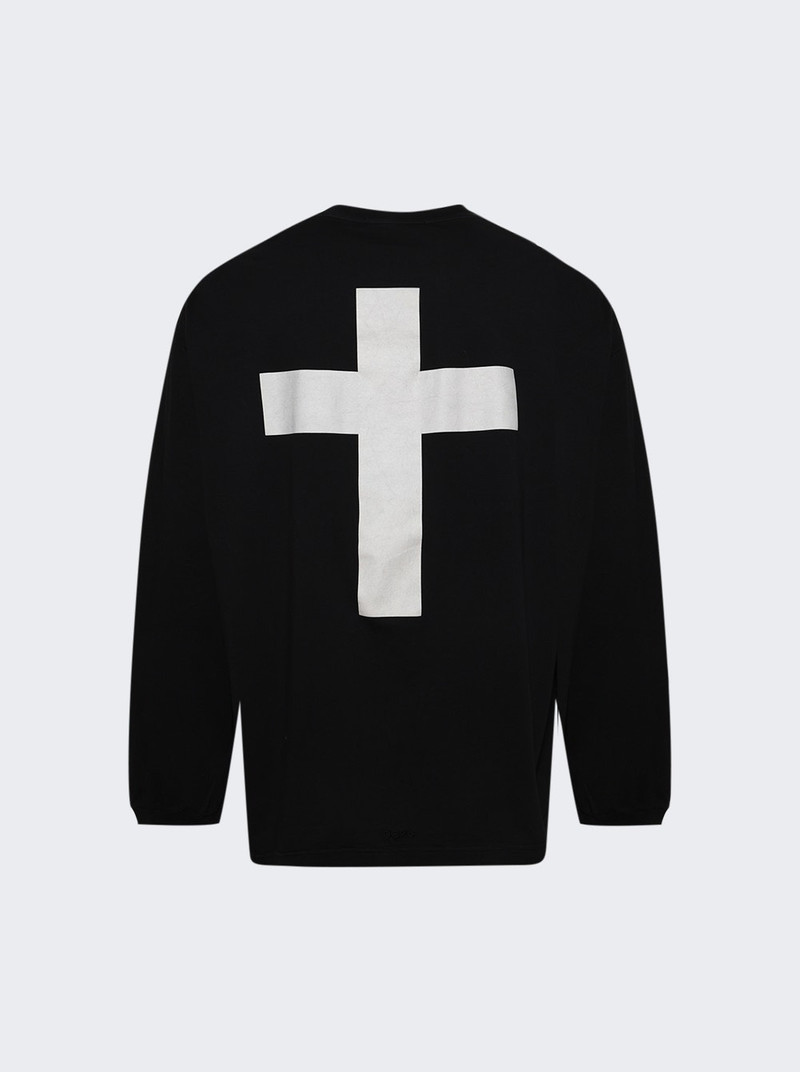 032c Fainting Cross Oversized Longsleeve Washed Black outlook