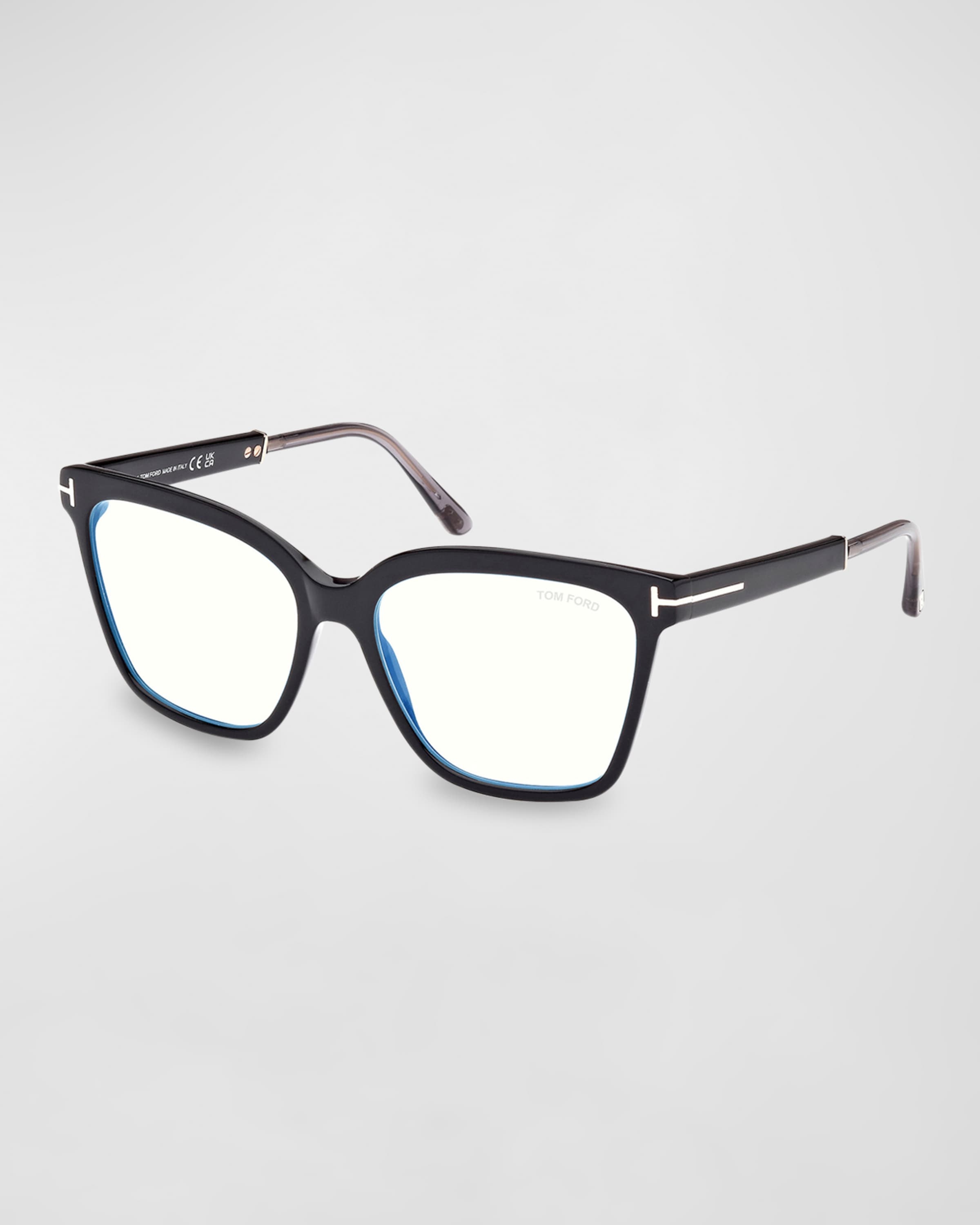 Blue Blocking Two-Tone Acetate Square Glasses - 1