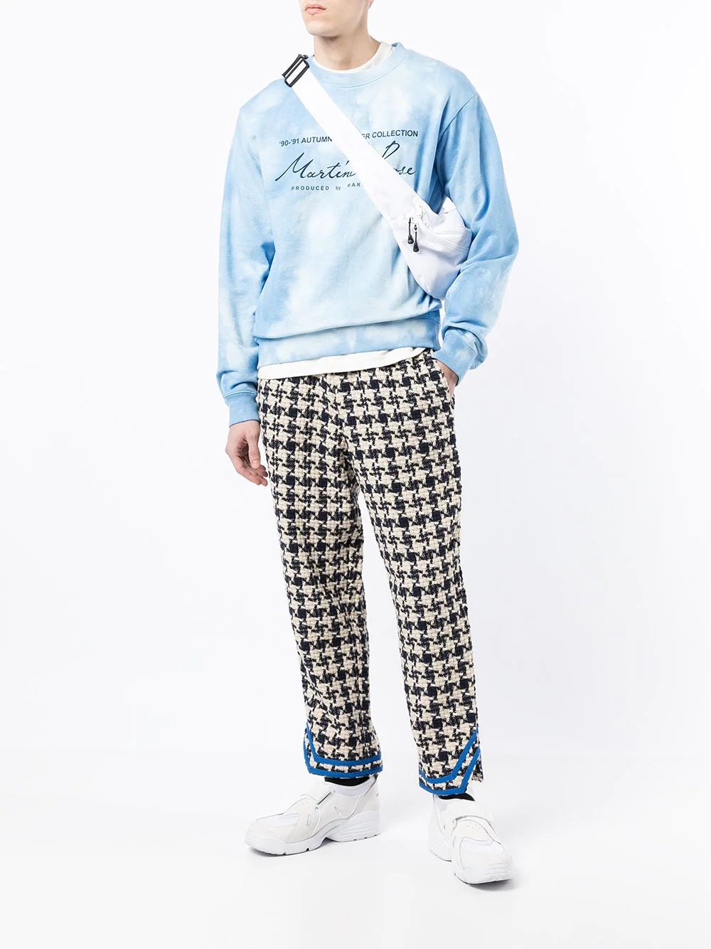 Baseball plaid-print track pants - 2