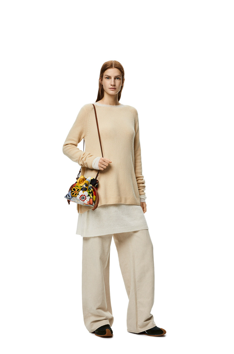 Pansies Mini Flamenco clutch in nappa calfskin and suede 8