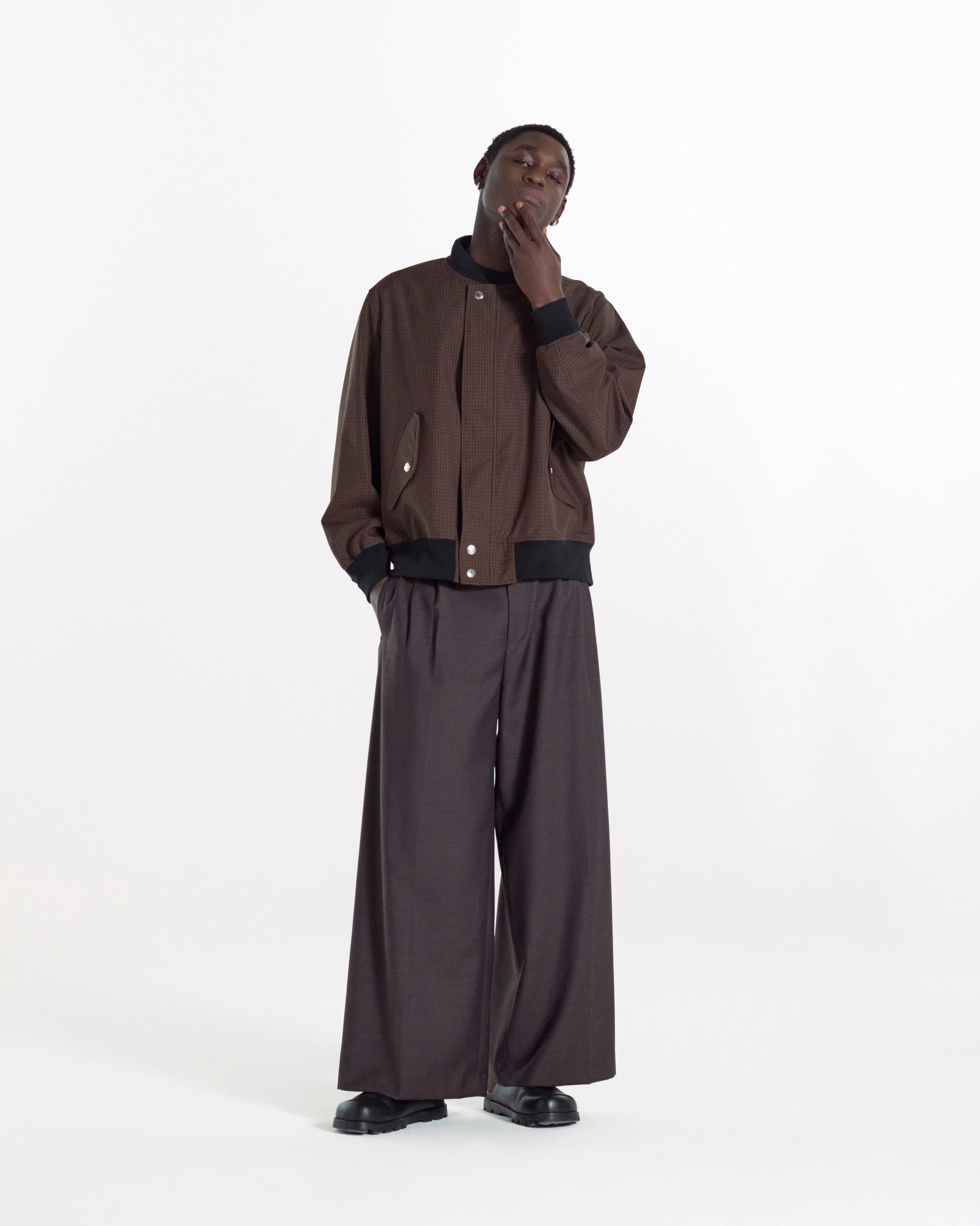 Saughtree Wool Poplin Bomber Jacket - 1