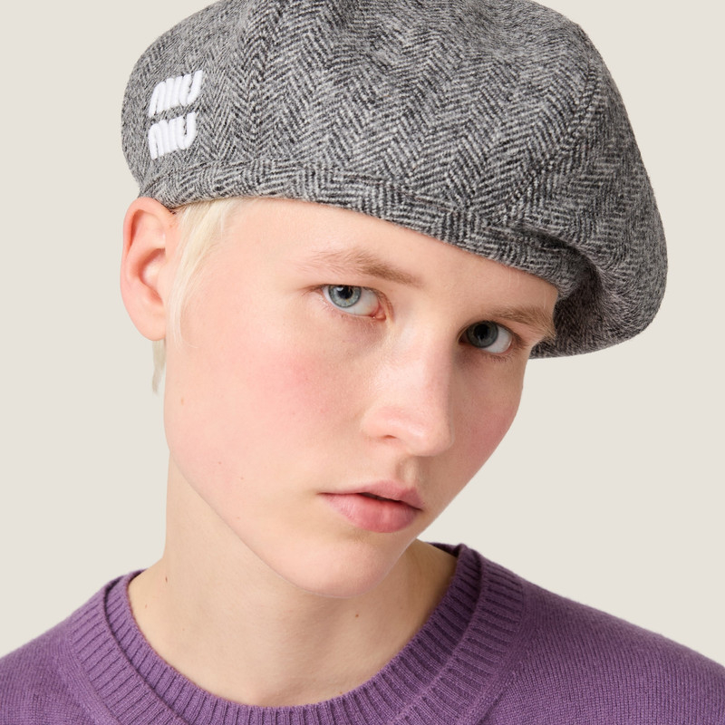 Miu Miu Wool chevron beret outlook