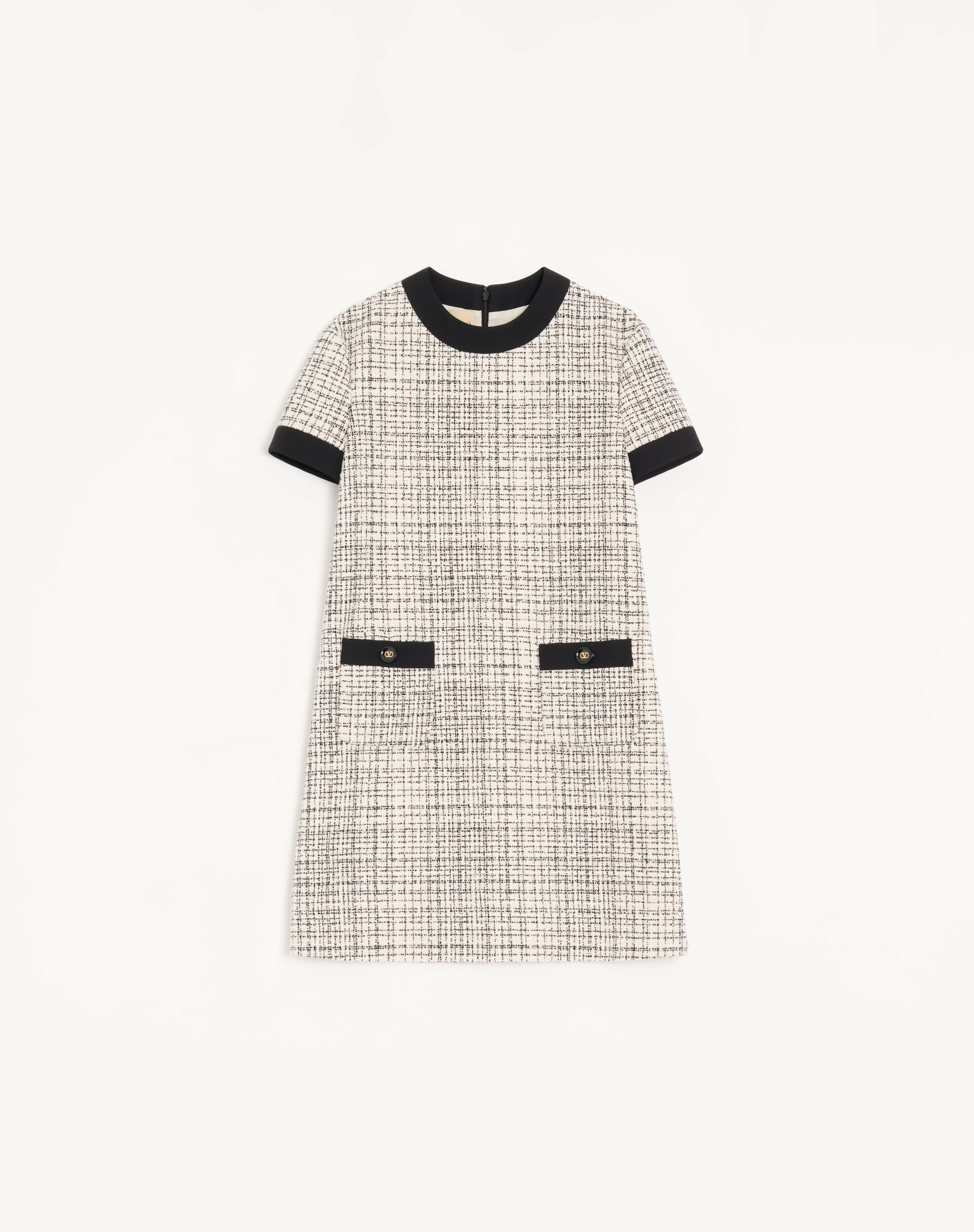 SHORT DRESS IN SQUARE TWEED - 1