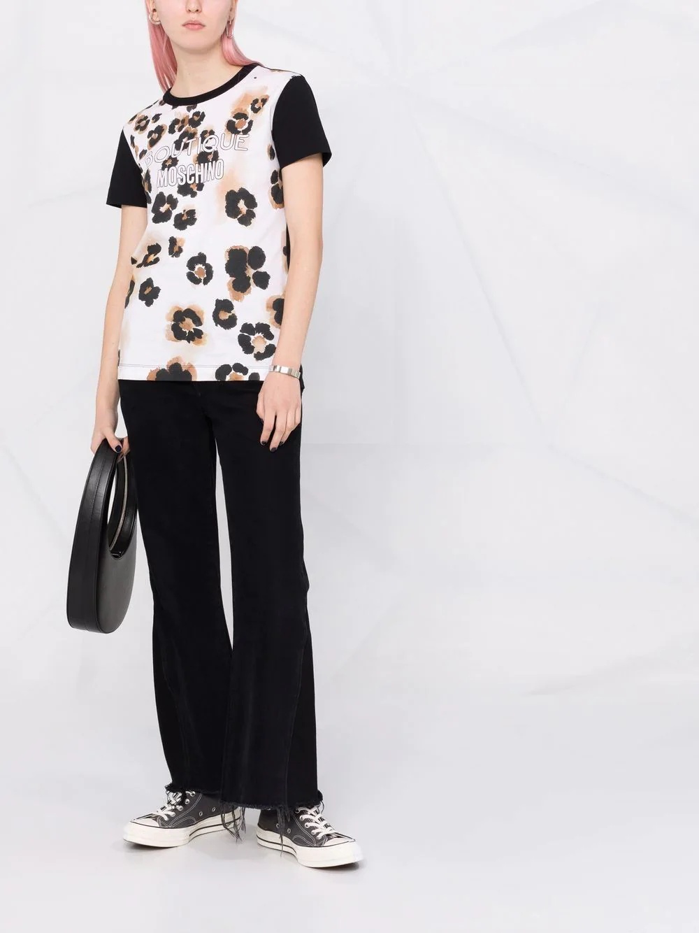 abstract-print logo-print T-shirt - 2
