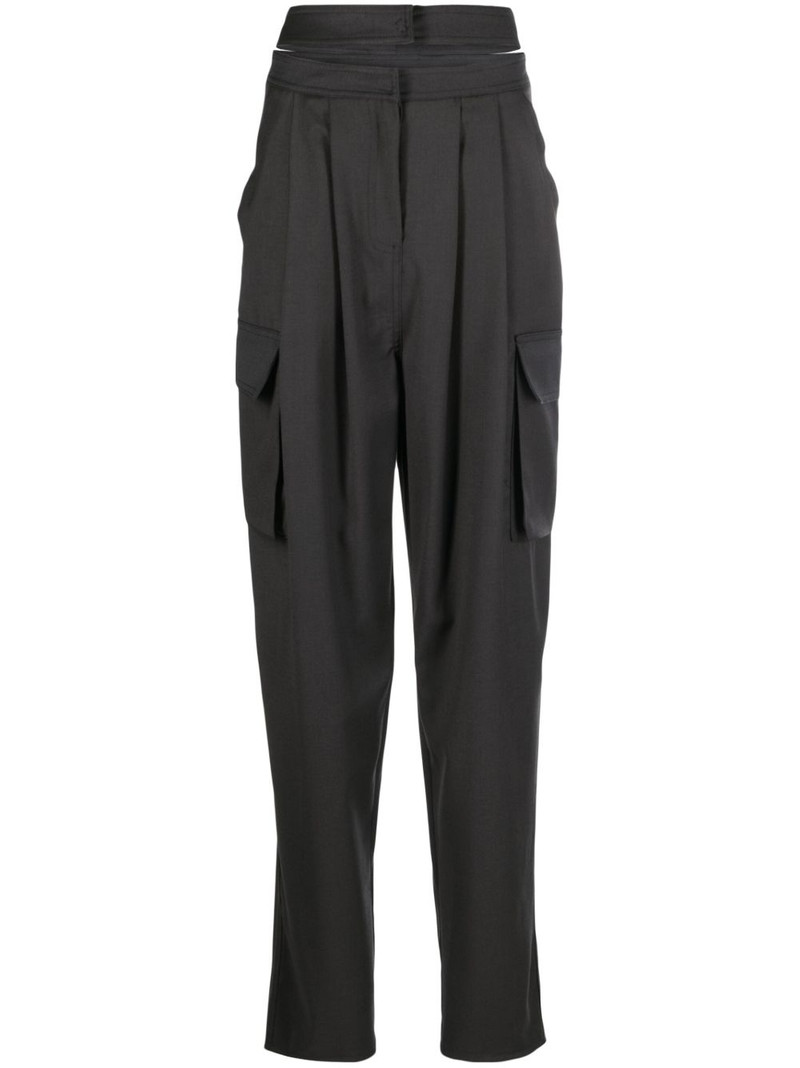 pleated cut-out cargo trousers 1