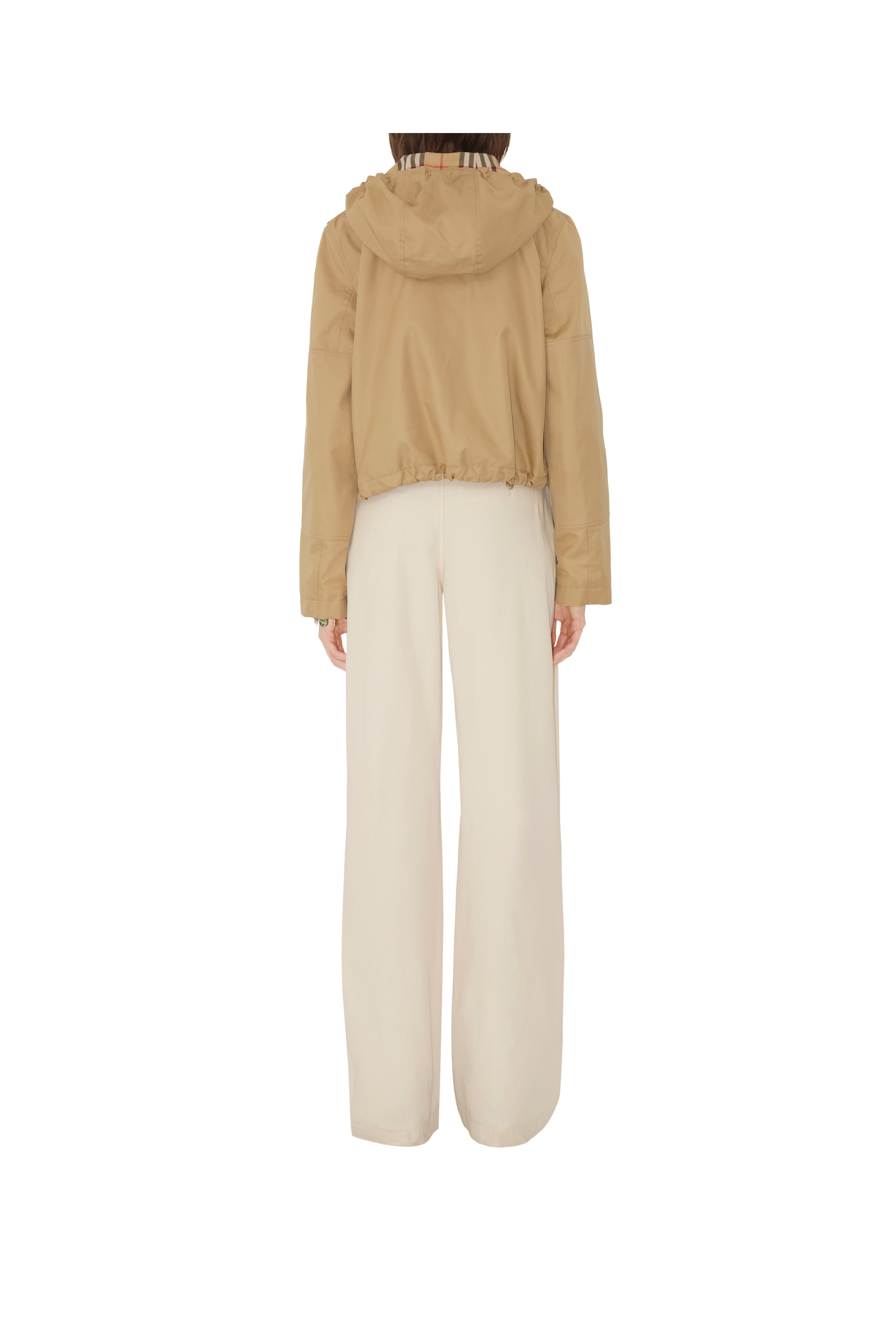 burberry Short Gabardine Parka in Flax at Nordstrom - 4