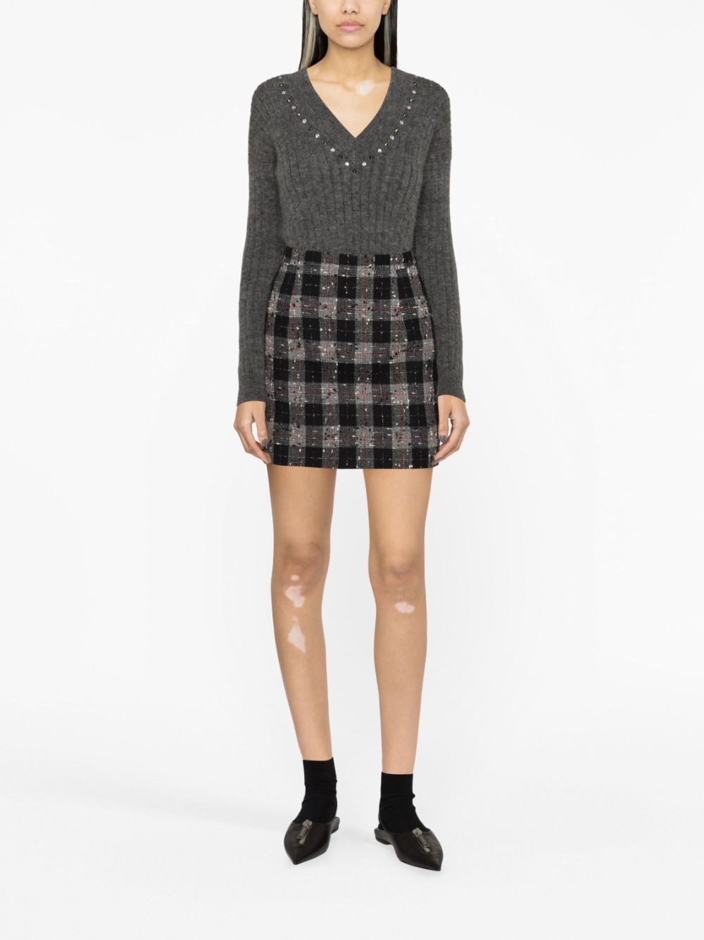 stud-embellished ribbed-knit jumper - 2
