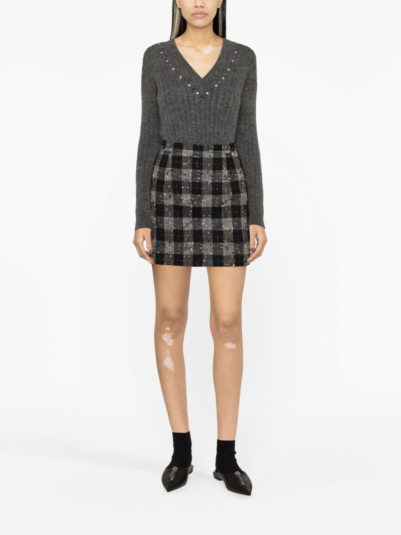 Alessandra Rich stud-embellished ribbed-knit jumper outlook