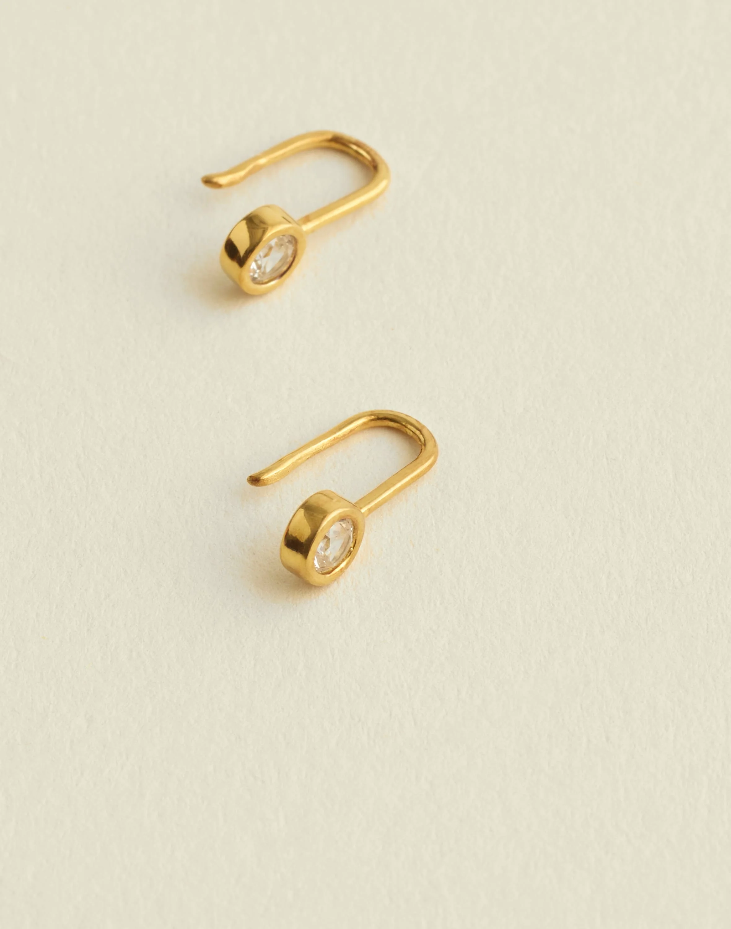 Demi-Fine Bezel Small Drop Earrings - 1
