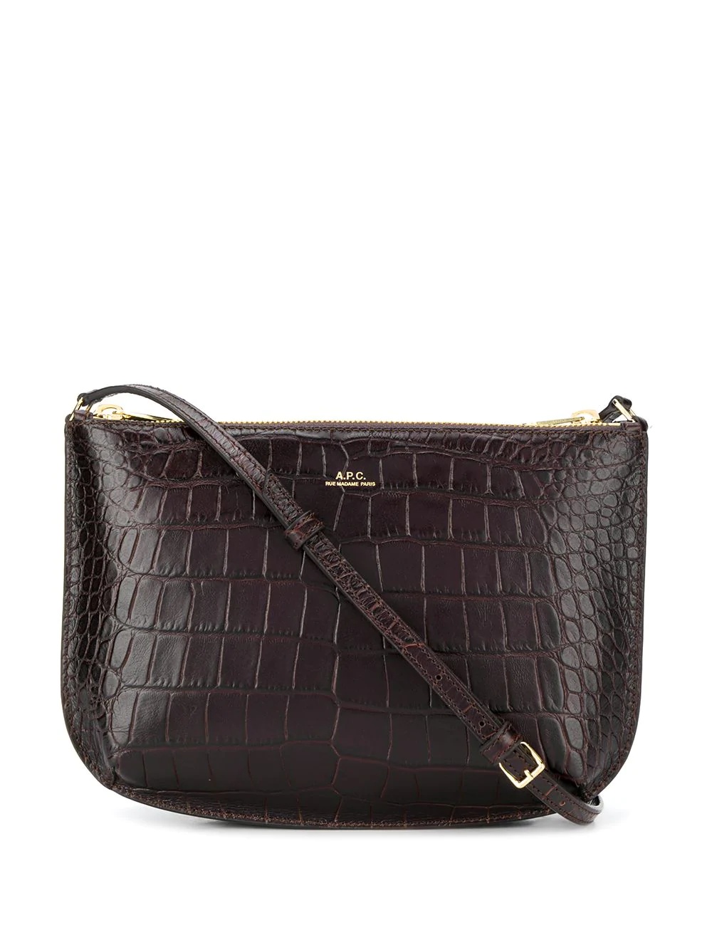 embossed croc-effect cross body bag - 1