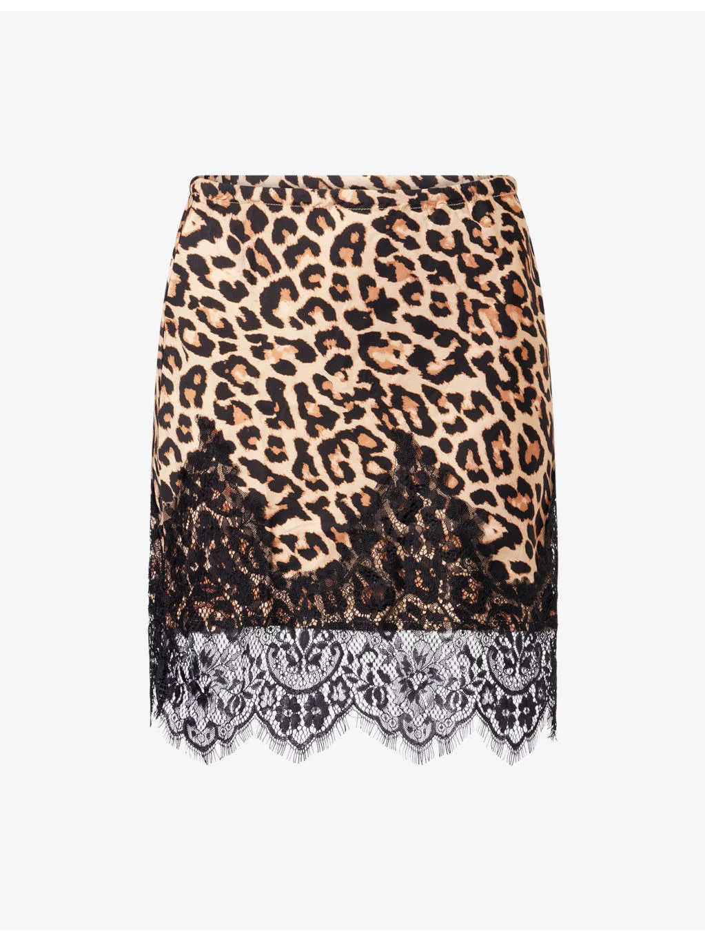 Animal-Pattern Lace Maeva Satin Mini Skirt - 1