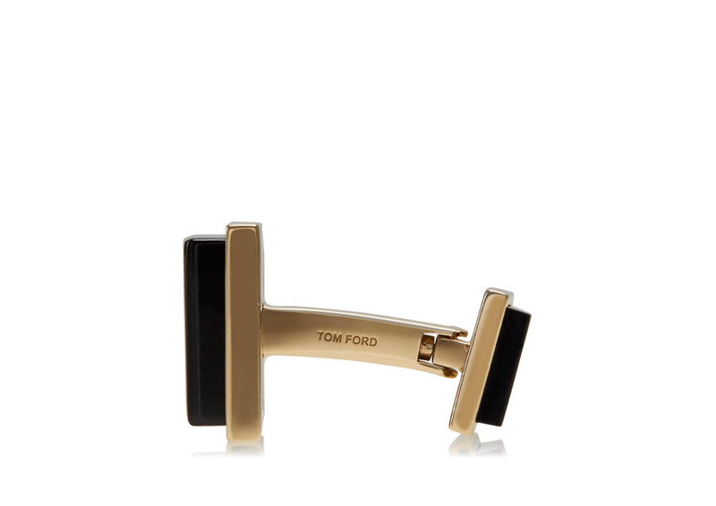 TOM FORD GOLD AND ONYX SQUARE CUFFLINKS outlook