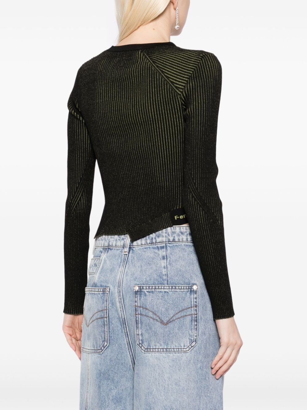 side-slit asymmetric knitted top - 4